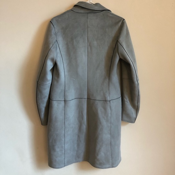 Zara Basic - Faux Suede Trench Coat - Picture 7 of 7